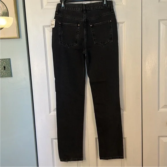 We The Free 24 Jeans Lasso distressed in washed black high rise Free People NWT - Picture 7 of 13